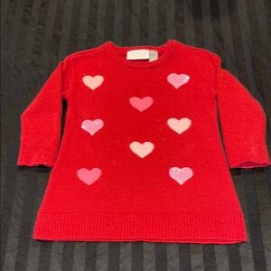 The Children's Place Red Sweater with Pink Heart Pattern